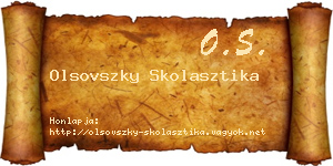 Olsovszky Skolasztika névjegykártya